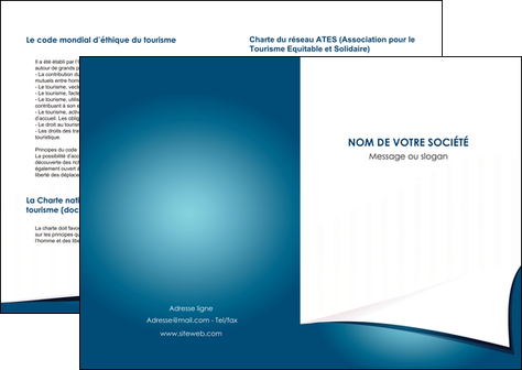 modele depliant 2 volets  4 pages  bleu fond  bleu couleurs froides MFLUOO64243