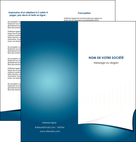 creer modele en ligne depliant 2 volets  4 pages  bleu fond  bleu couleurs froides MFLUOO64265