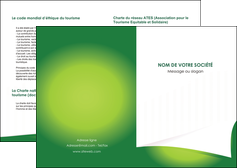 exemple depliant 2 volets  4 pages  vert fond vert abstrait MLIGCH64347