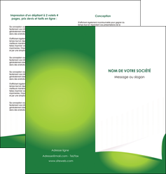 faire modele a imprimer depliant 2 volets  4 pages  vert fond vert abstrait MLIGCH64369