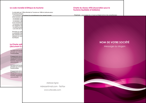 exemple depliant 2 volets  4 pages  violet violet fonce couleur MFLUOO64555