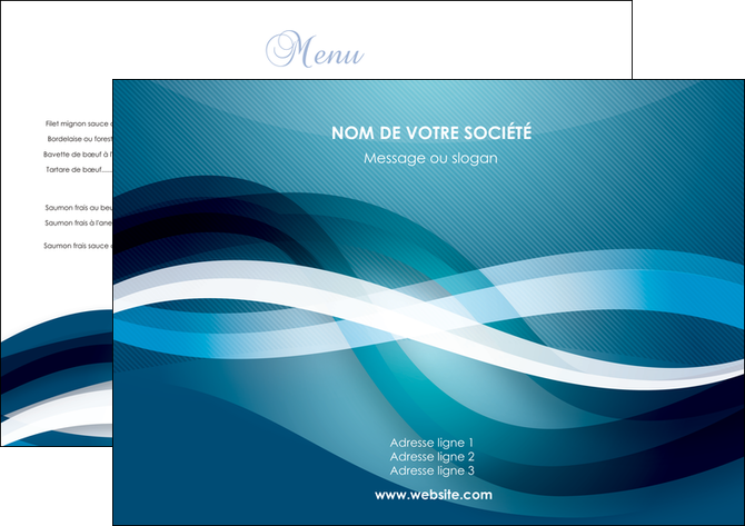 creation graphique en ligne set de table web design bleu fond bleu couleurs froides MIDLU64681