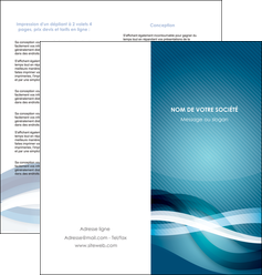 modele depliant 2 volets  4 pages  web design bleu fond bleu couleurs froides MIDLU64709