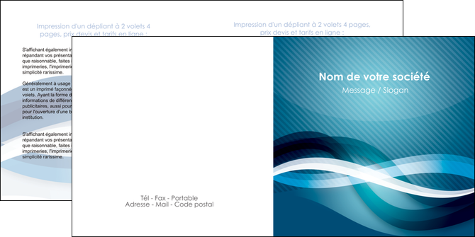 modele depliant 2 volets  4 pages  web design bleu fond bleu couleurs froides MIDLU64711