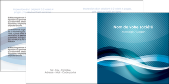 modele depliant 2 volets  4 pages  web design bleu fond bleu couleurs froides MIDLU64711