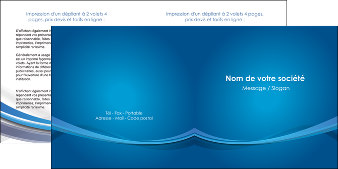modele en ligne depliant 2 volets  4 pages  bleu fond bleu pastel MFLUOO66697