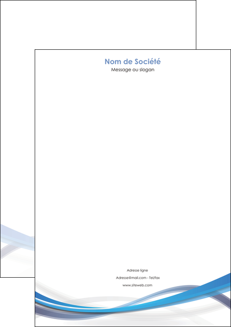 imprimerie tete de lettre bleu fond bleu pastel MFLUOO66699