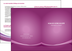 realiser depliant 2 volets  4 pages  violet violette abstrait MIFCH66945