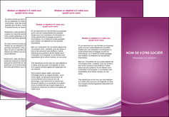realiser depliant 3 volets  6 pages  violet violette abstrait MIFCH66965
