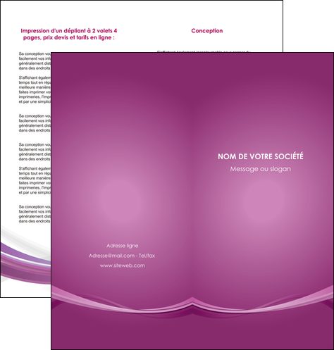 personnaliser modele de depliant 2 volets  4 pages  violet violette abstrait MFLUOO66967