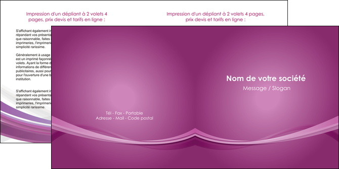 imprimer depliant 2 volets  4 pages  violet violette abstrait MFLUOO66969