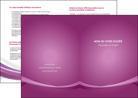 maquette en ligne a personnaliser depliant 2 volets  4 pages  violet violette abstrait MFLUOO66979