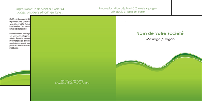 modele depliant 2 volets  4 pages  espaces verts vert vert pastel couleur pastel MFLUOO68045