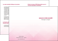 exemple depliant 2 volets  4 pages  rose rose tendre fond en rose MIF70211