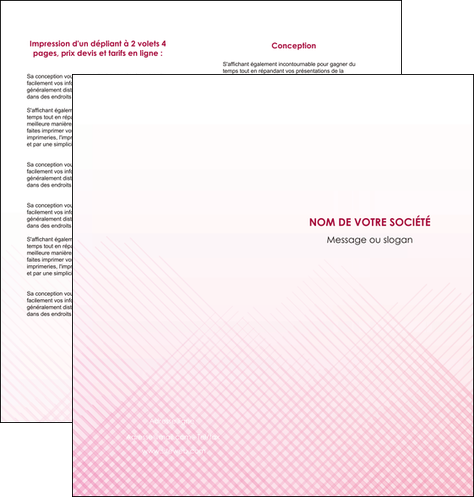 modele depliant 2 volets  4 pages  rose rose tendre fond en rose MIF70233