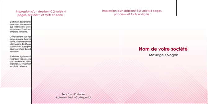 realiser depliant 2 volets  4 pages  rose rose tendre fond en rose MIF70235