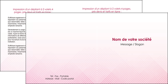 realiser depliant 2 volets  4 pages  rose rose tendre fond en rose MIF70235