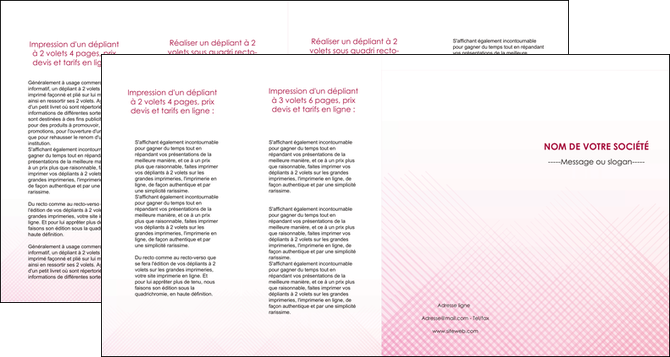 realiser depliant 4 volets  8 pages  rose rose tendre fond en rose MIF70251