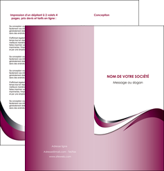 creer modele en ligne depliant 2 volets  4 pages  web design rose fushia couleur MIFBE70789