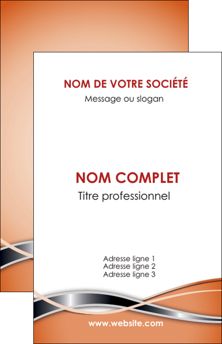 impression carte de visite web design orange fond orange gris MIDBE71031