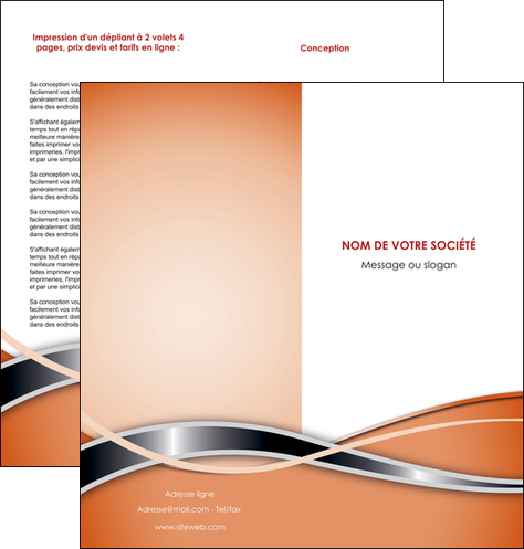 faire modele a imprimer depliant 2 volets  4 pages  web design orange fond orange gris MIDBE71049