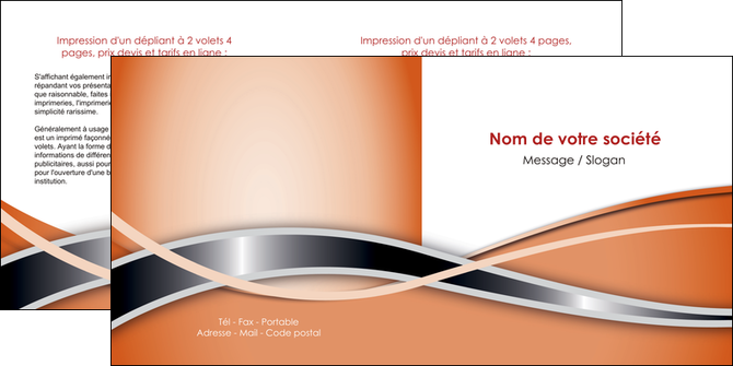 impression depliant 2 volets  4 pages  web design orange fond orange gris MIDBE71051