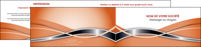 faire depliant 2 volets  4 pages  web design orange fond orange gris MIDBE71057