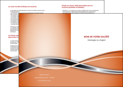 faire modele a imprimer depliant 2 volets  4 pages  web design orange fond orange gris MIDBE71061