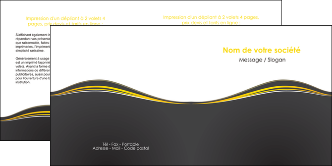modele depliant 2 volets  4 pages  web design gris gris fonce mat MIDBE71549