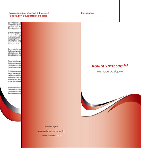 realiser depliant 2 volets  4 pages  web design rouge fond rouge couleur chaude MIDBE72131