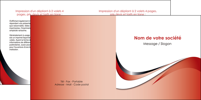 impression depliant 2 volets  4 pages  web design rouge fond rouge couleur chaude MIDBE72133