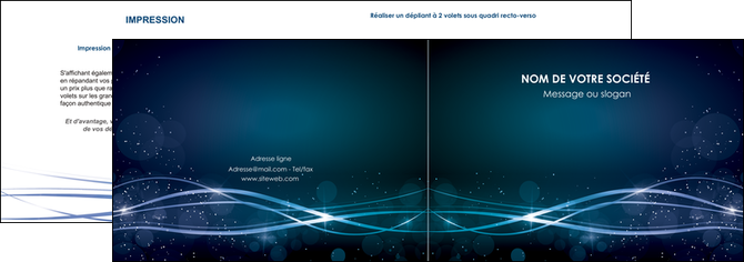 cree depliant 2 volets  4 pages  fond  bleu couleurs froides structure en bleu MFLUOO72347