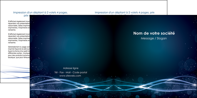 imprimerie depliant 2 volets  4 pages  fond  bleu couleurs froides structure en bleu MFLUOO72361