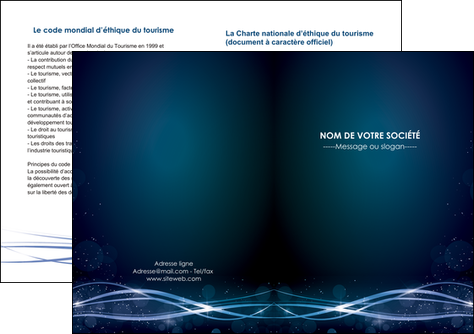 creer modele en ligne depliant 2 volets  4 pages  fond  bleu couleurs froides structure en bleu MFLUOO72371