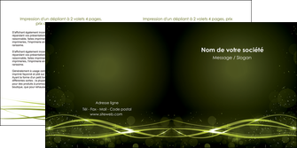 faire depliant 2 volets  4 pages  fond vert structure en vert abstrait MLGI72413