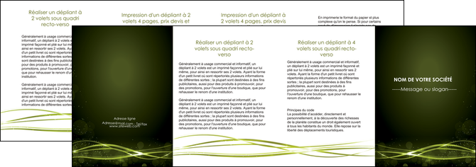 faire depliant 4 volets  8 pages  fond vert structure en vert abstrait MLGI72433