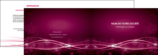 creation graphique en ligne depliant 2 volets  4 pages  rose rose fushia couleur MIDBE72451