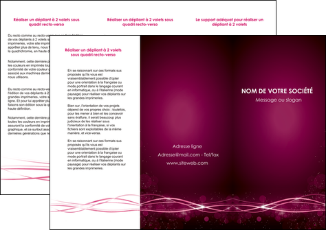faire depliant 3 volets  6 pages  rose rose fushia couleur MIDBE72461
