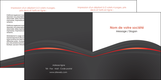 personnaliser maquette depliant 2 volets  4 pages  web design gris fond gris gris metallise MLGI73977