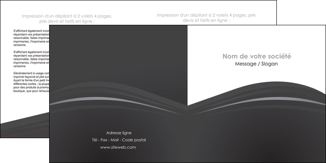 faire modele a imprimer depliant 2 volets  4 pages  restaurant menu noir blanc MIDLU74029