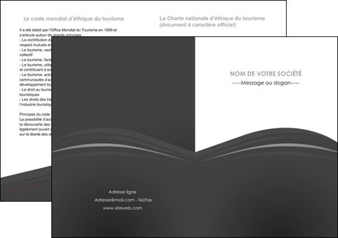 cree depliant 2 volets  4 pages  restaurant menu noir blanc MIDLU74039
