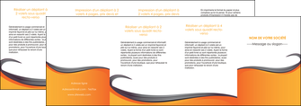 exemple depliant 4 volets  8 pages  orange fond orange couleur MLIG74483