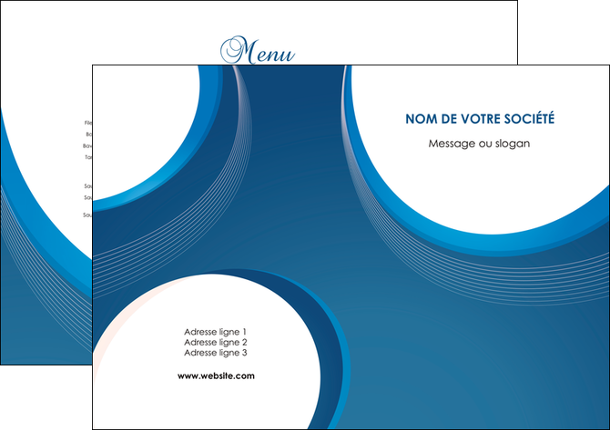 creation graphique en ligne set de table web design bleu fond bleu couleurs froides MIDLU74605