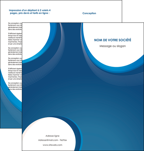 personnaliser modele de depliant 2 volets  4 pages  web design bleu fond bleu couleurs froides MIDLU74633