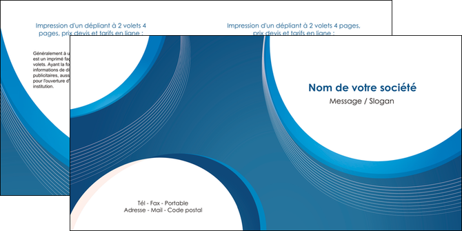 imprimer depliant 2 volets  4 pages  web design bleu fond bleu couleurs froides MIDLU74635