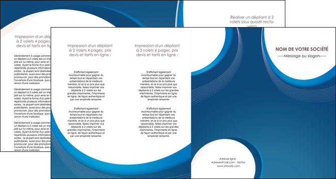 creer modele en ligne depliant 4 volets  8 pages  web design bleu fond bleu couleurs froides MIDLU74651