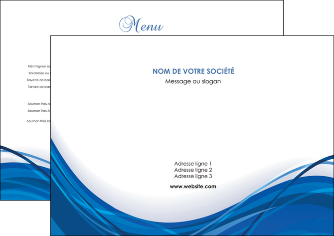 creation graphique en ligne set de table web design bleu fond bleu couleurs froides MLGI74657