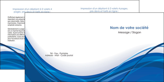 cree depliant 2 volets  4 pages  web design bleu fond bleu couleurs froides MLGI74687