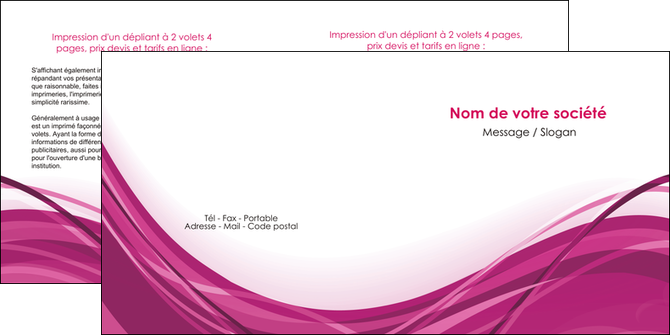 modele en ligne depliant 2 volets  4 pages  violet fond violet mauve MIS74739