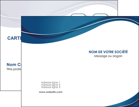 impression carte de visite web design bleu fond bleu courbes MFLUOO74825